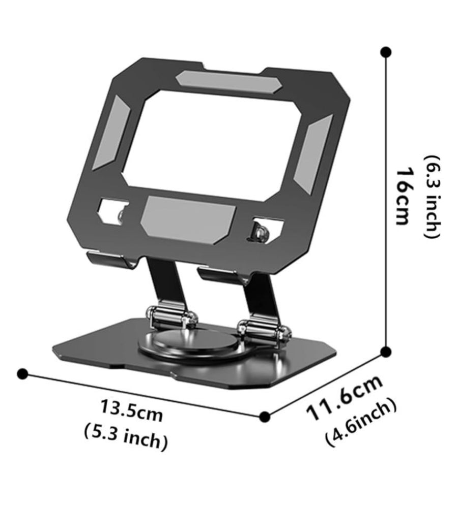 Supporto Tablet Pieghevole Girevole 360 Gradi Supporto Metallo Ipad Regolabile
