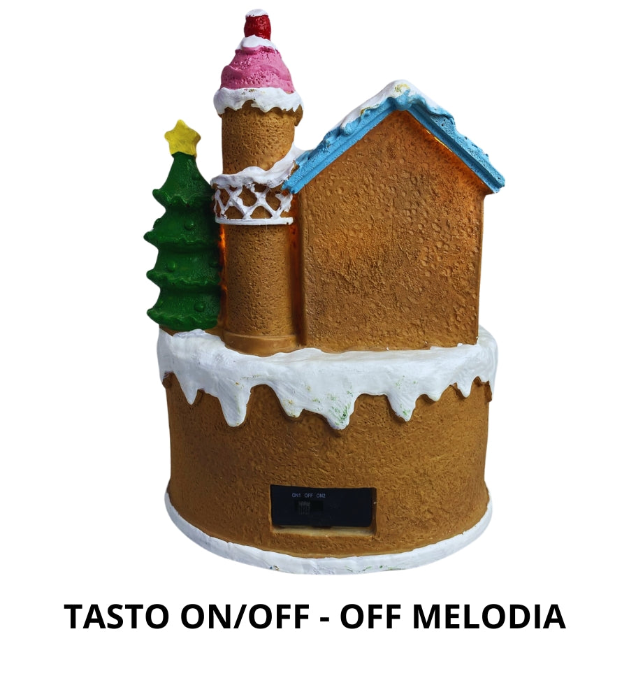 Villaggio Natalizio Scenario di Natale Cake Trenino con Suoni Movimento LED