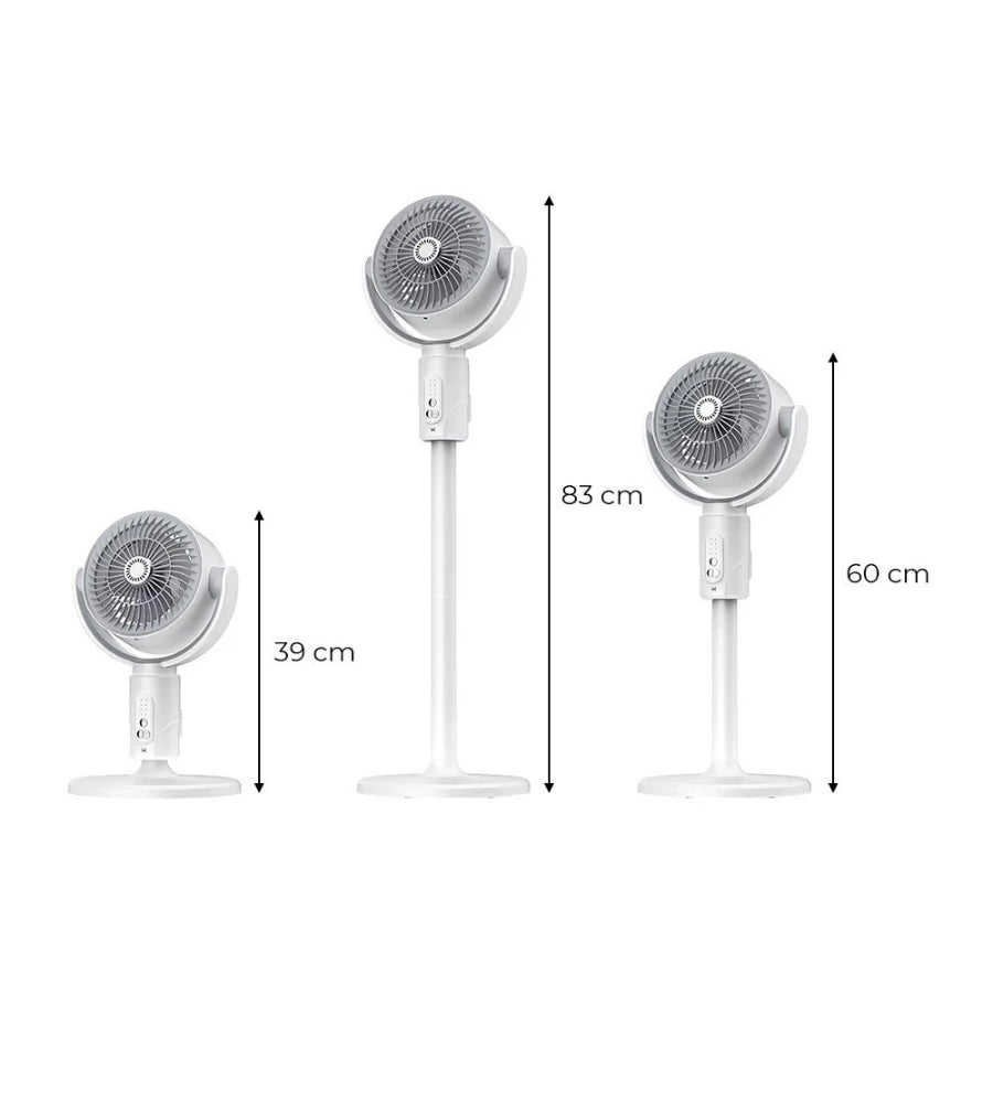 Ventilatore Piantana 3 in 1 Senza Fili Ricaricabile Regolabile con Telecomando