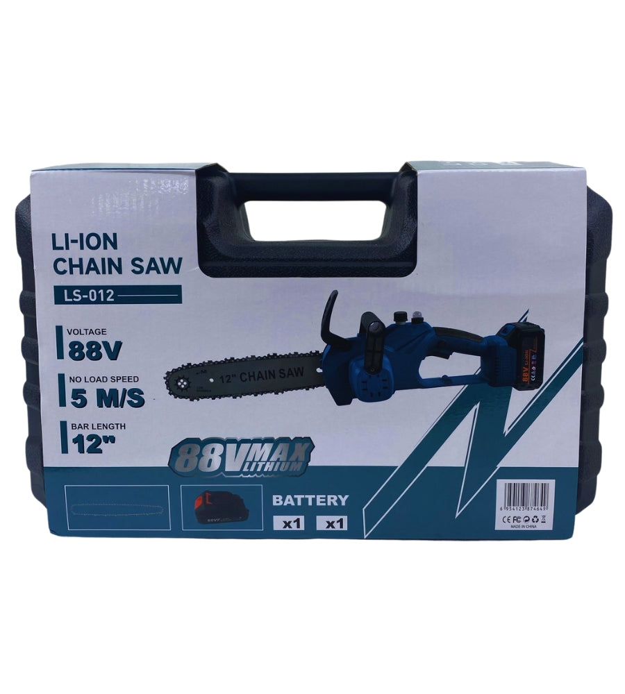 Motosega Elettrica Lama da 12" Pollici con Olio Sega 800W 2 Batterie Potatura