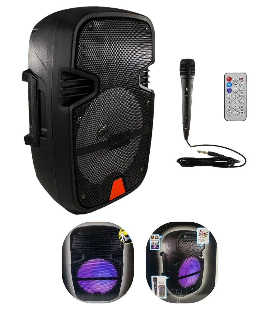 Speaker Cassa Bluetooth Altoparlante Portatile 200W Microfono Telecomando LED