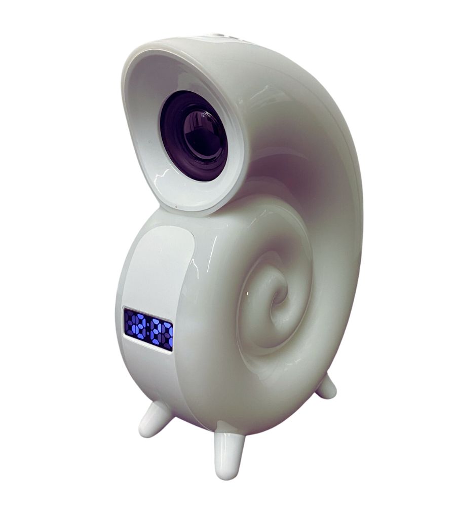 Cassa Speaker BT Lampada LED RGB Conchiglia con Orologio Display e Sveglia