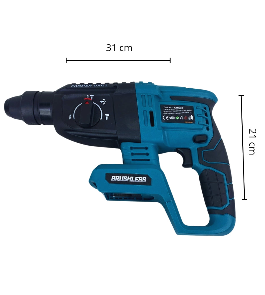 Trapano Tassellatore Martello a Percussione Demolitore 2 Batterie 88V SDS Plus