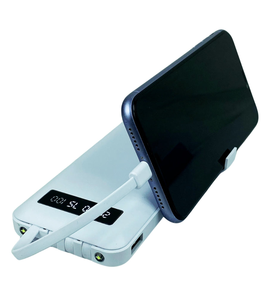 Power Bank 20000 mAh Caricabatterie Portatile Alta Velocità 4 Cavi USB Luce LED