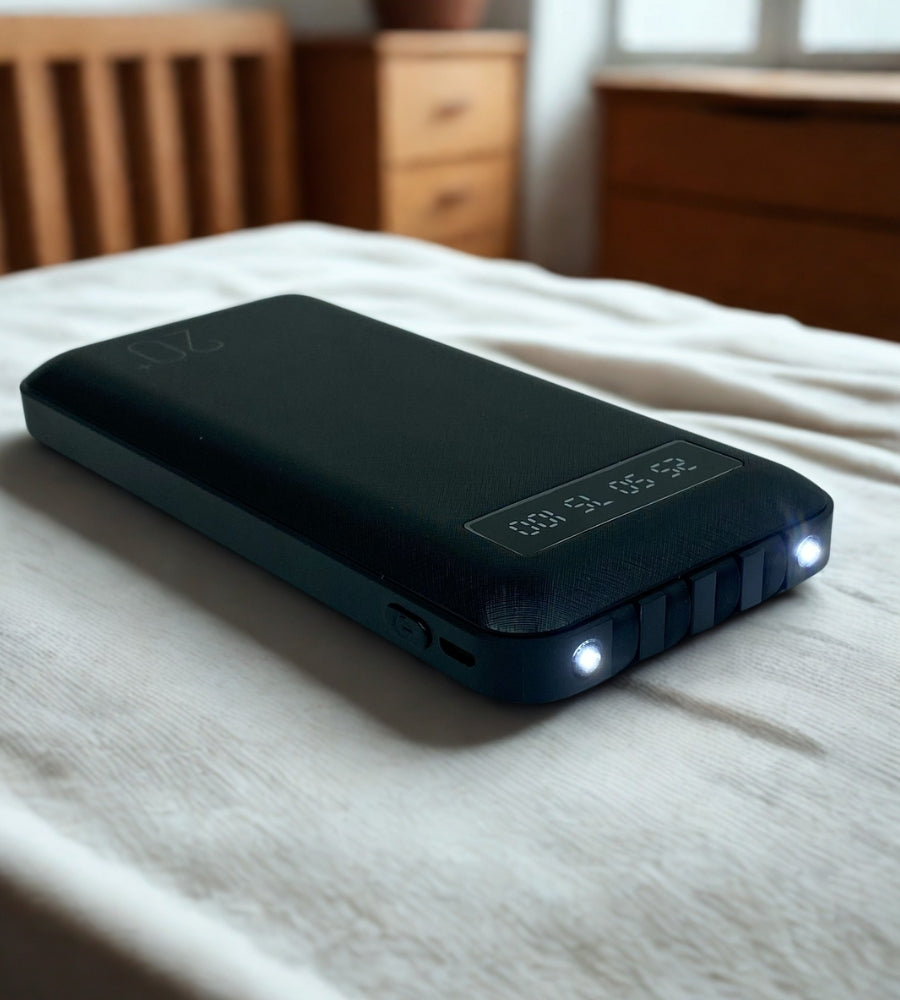 Power Bank 20000 mAh Caricabatterie Portatile Alta Velocità 4 Cavi USB Luce LED
