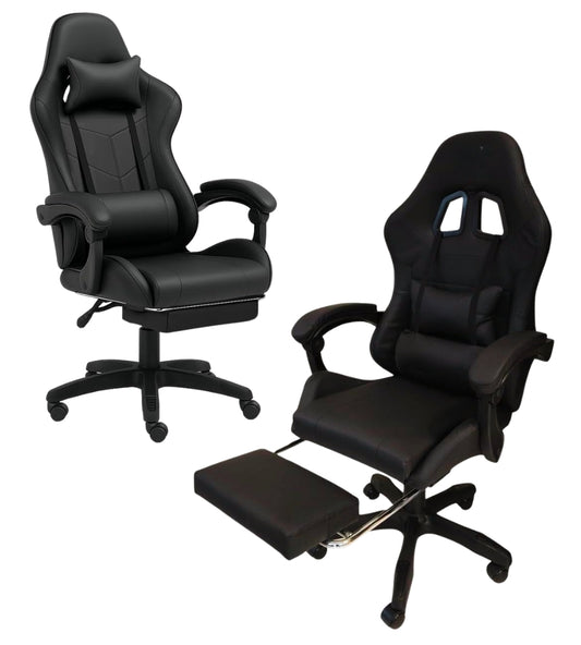 Sedia Gaming Poltrona Scrivania Ufficio Casa Reclinabile con Poggiapiedi Black