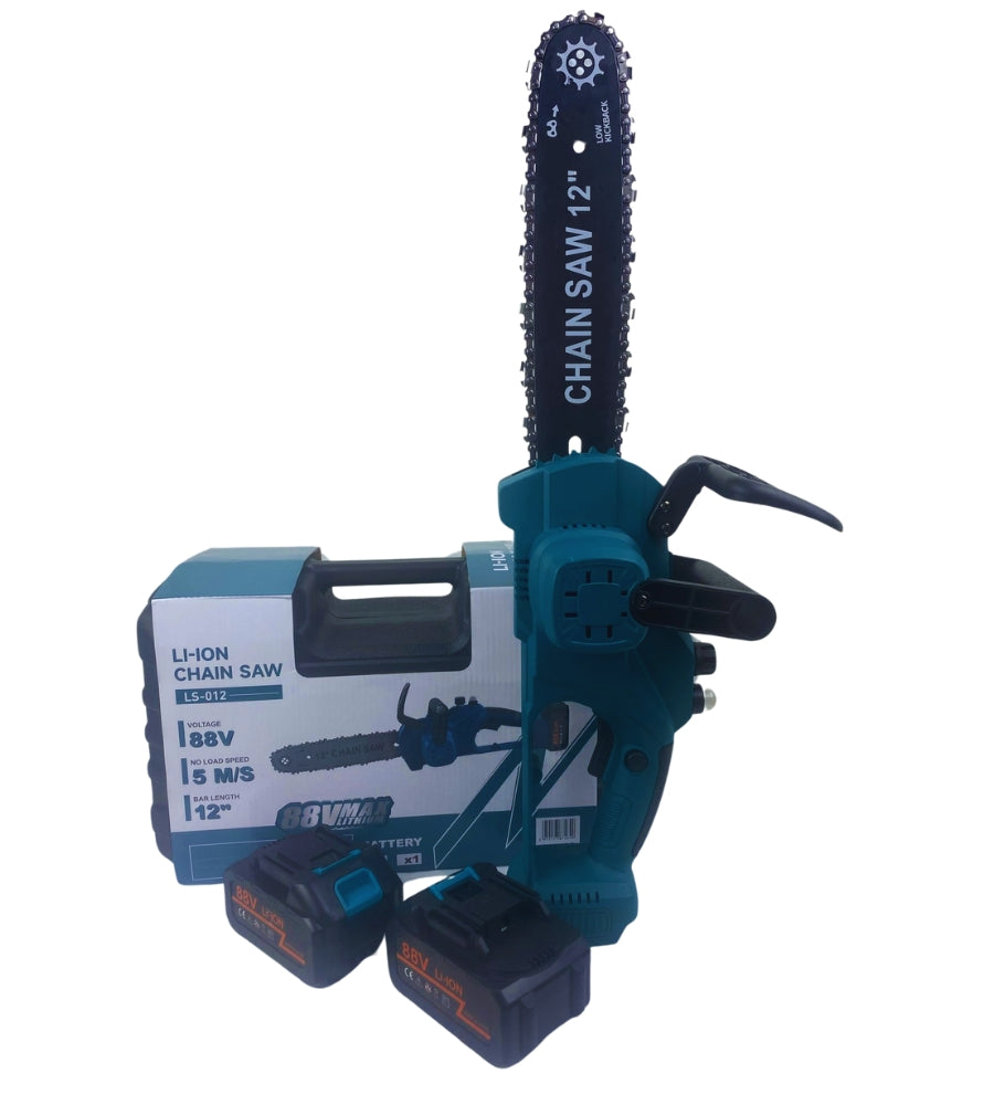 Motosega Elettrica Lama da 12" Pollici con Olio Sega 800W 2 Batterie Potatura