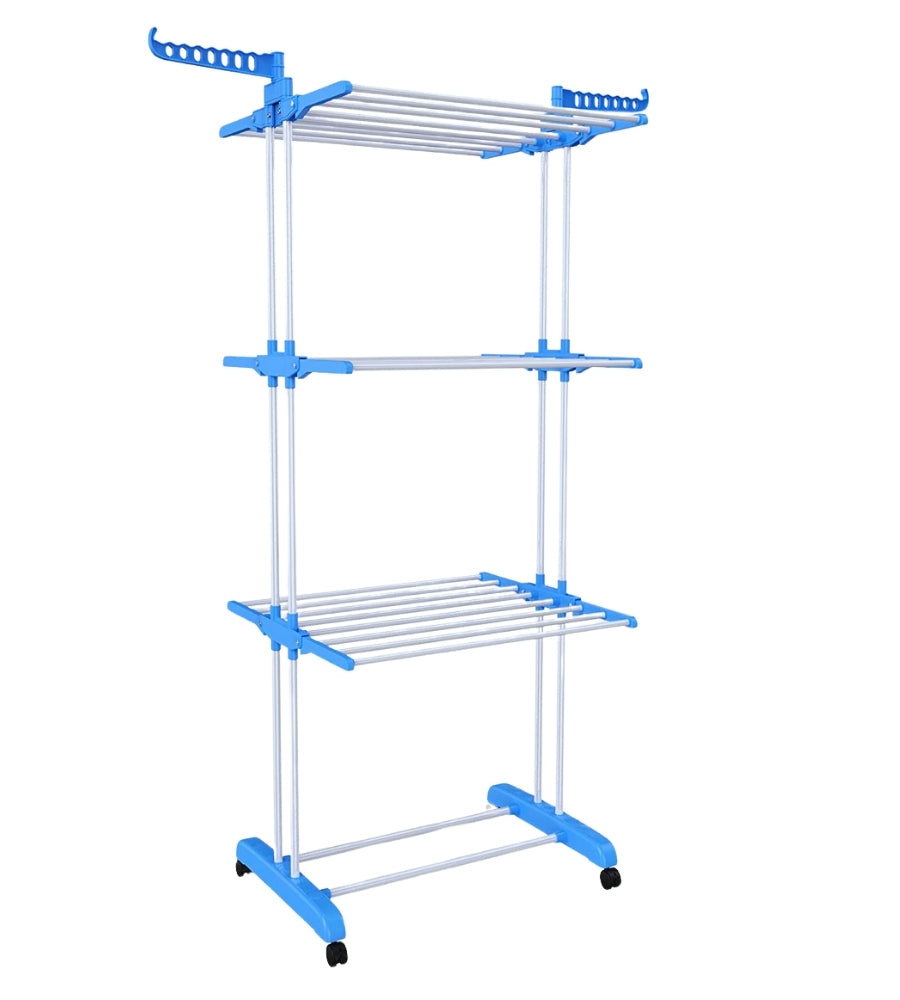 Stendino Stendibiancheria Verticale Torre 3 Ripiani Salvaspazio 172x47x62 cm