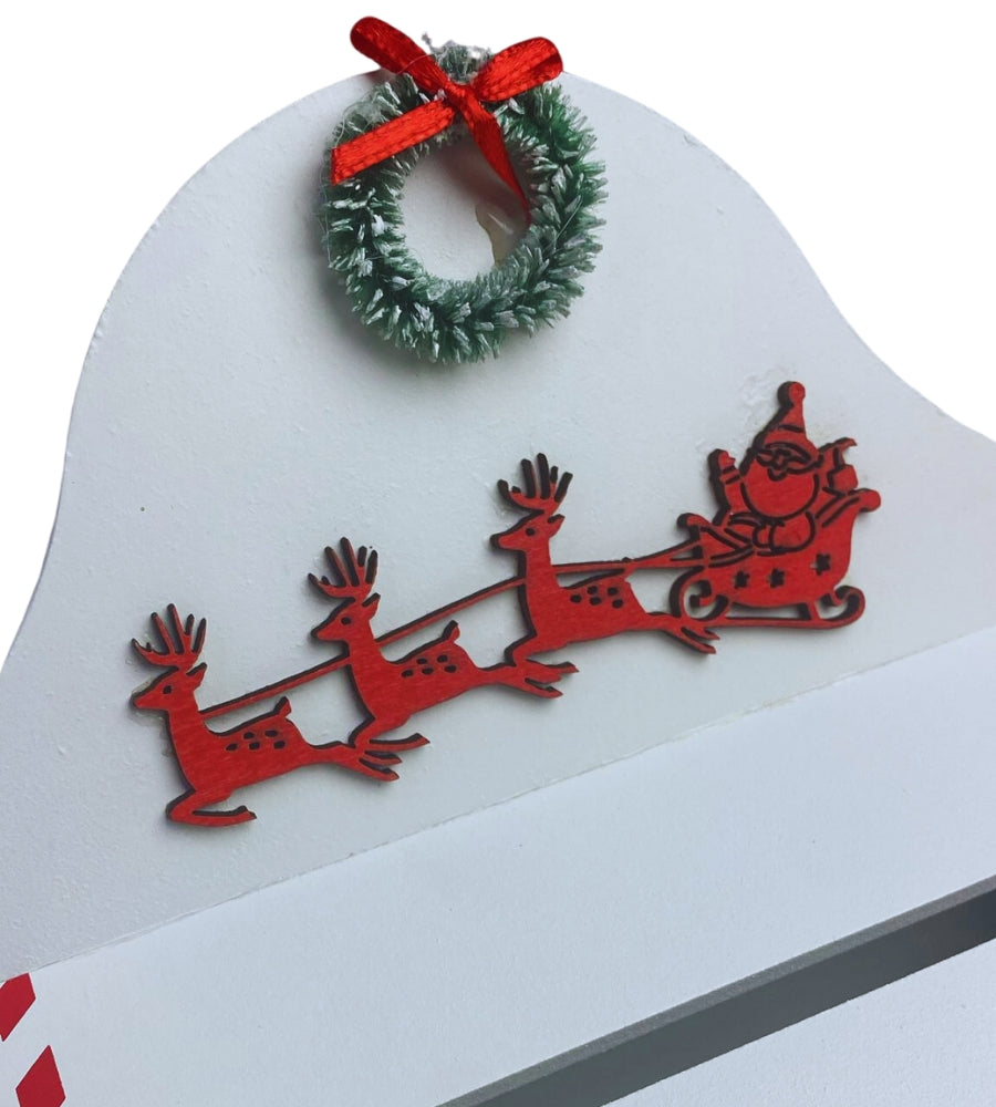 Cassetta Lettere di Babbo Natale in Legno 32 x 20 cm Buca Postale Natalizia