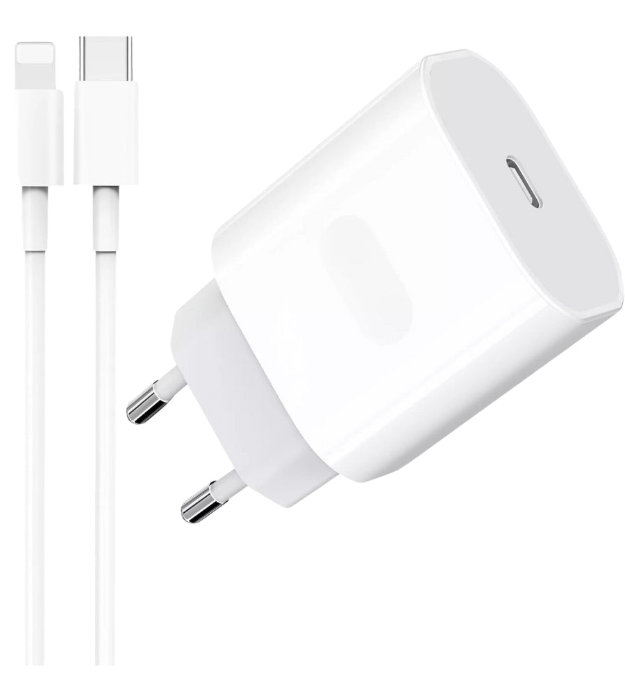 Caricabatteria 20W Caricatore + Cavo USB-C / Light Compatibile Iphone Smartphone