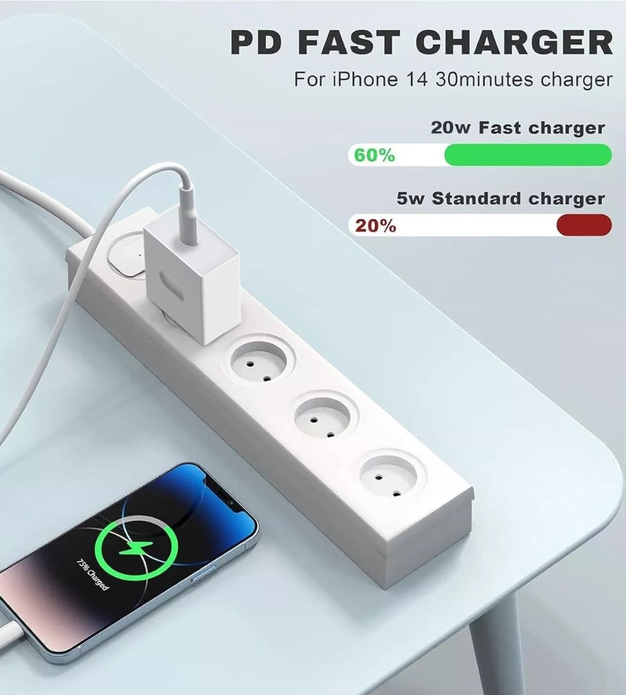 Caricabatteria 20W Caricatore + Cavo USB-C / Light Compatibile Iphone Smartphone