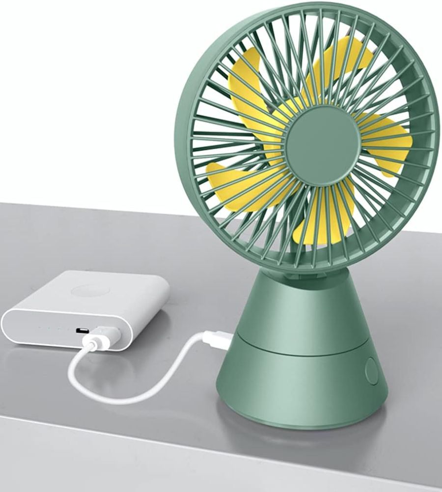 Mini Ventilatore da Tavolo Portatile con Batteria Ricaricabile Luce Led usb