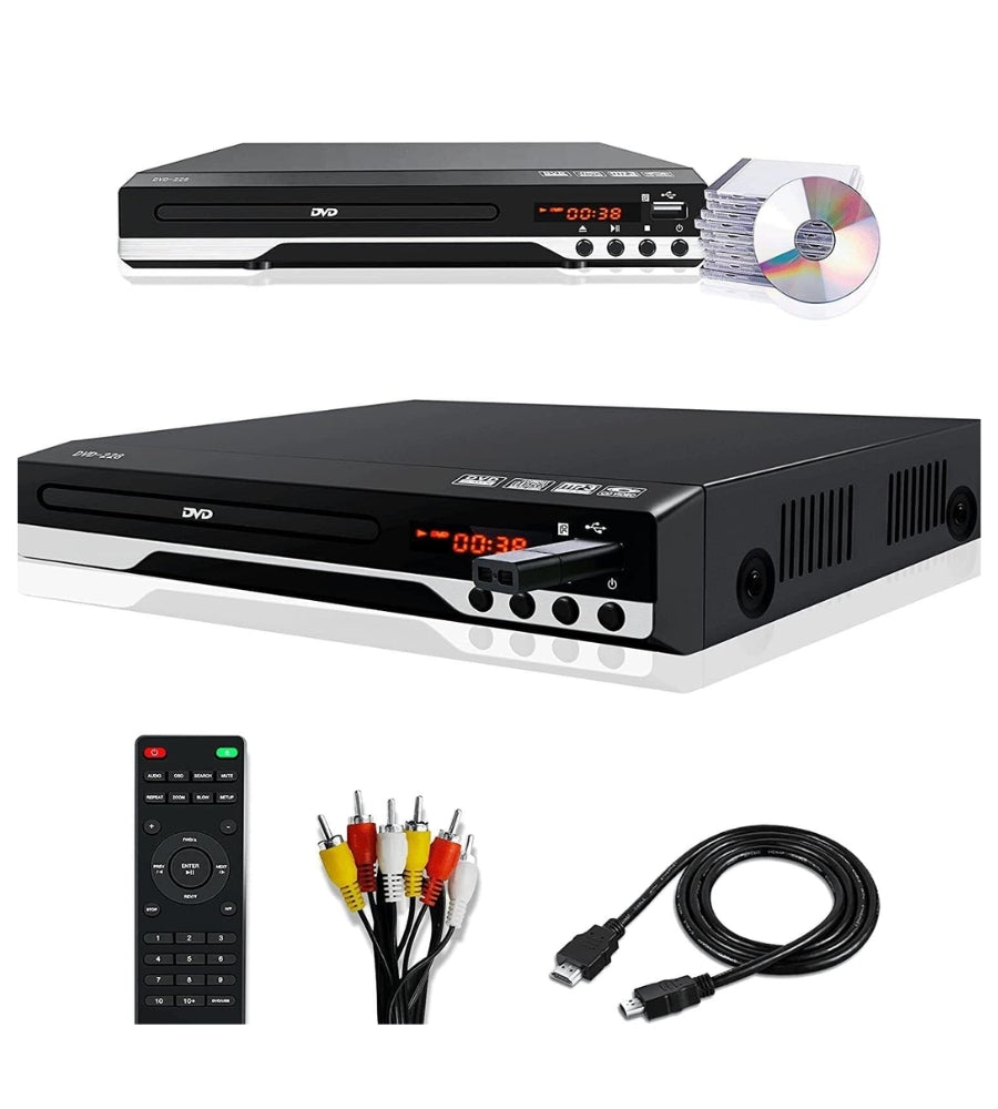 Lettore DVD HDMI USB Display Audio DVD CD MP3 Mpeg4 Telecomando Cavo HDMI