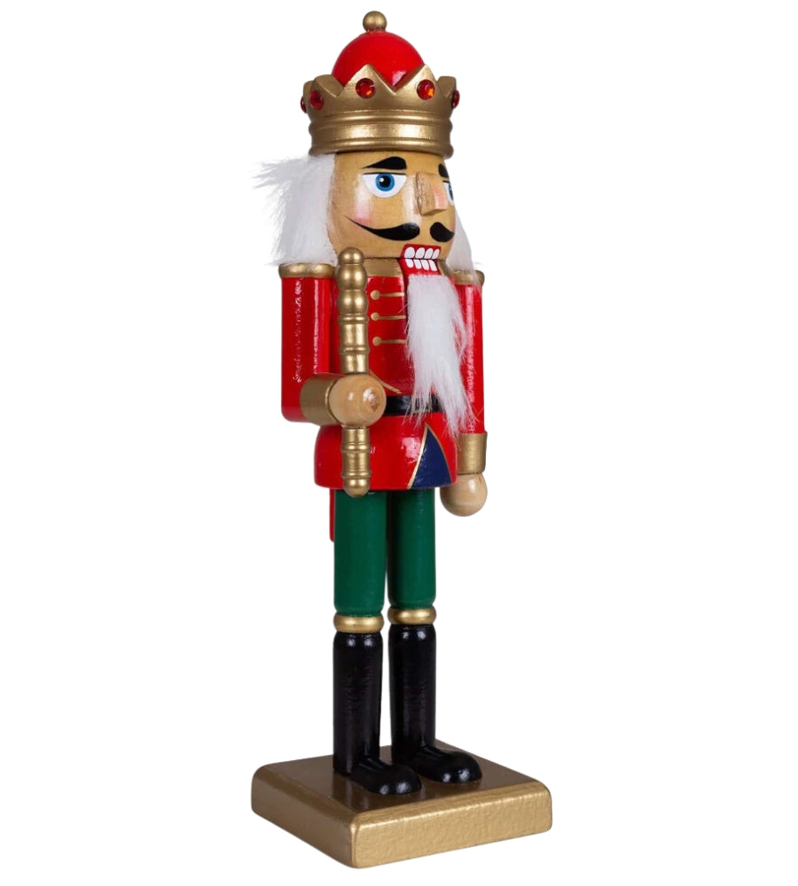 Schiaccianoci Coppia di Soldatino Natalizio in Legno Dipinti a Mano Natale 25cm