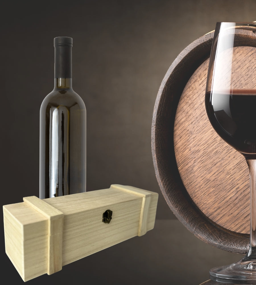 Cassetta Portabottiglie in Legno Rettangolare Scatola Bottiglie Vino Decoupage