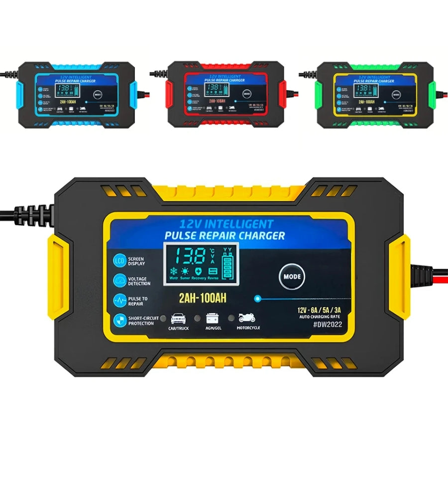 Caricabatteria Auto Moto 12V Carica Automatica 6A 5A 3A Intelligente Portatile R