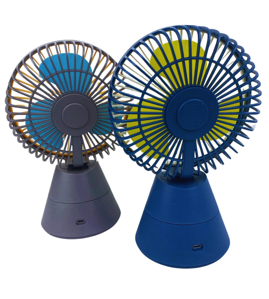 Mini Ventilatore da Tavolo Portatile con Batteria Ricaricabile Luce Led usb