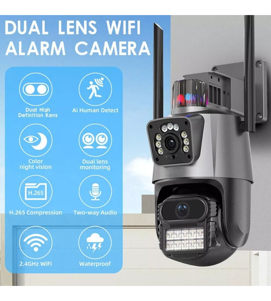 Telecamera WiFi ICSEE Sicurezza Motorizzata 4K Doppio Obiettivo Esterno IP66