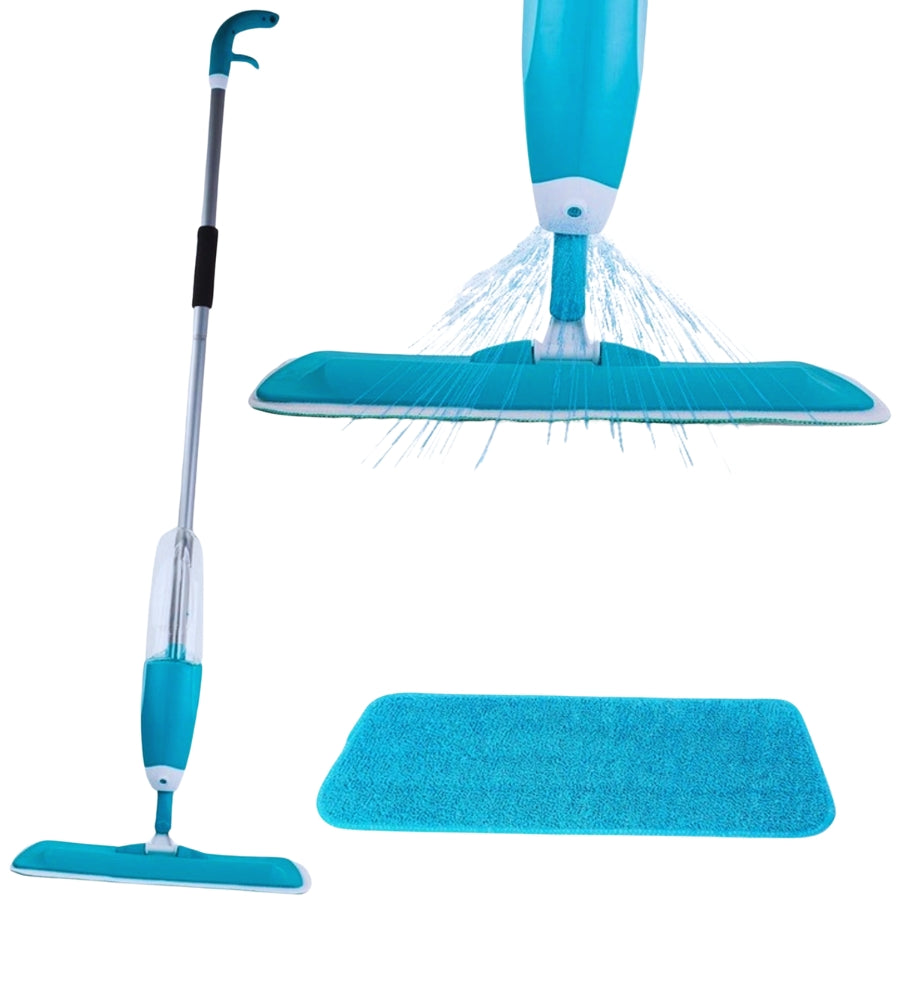 Scopa Spray Lavapavimenti con Panno Microfibra Igienizzante 2 IN 1 Lava Asciuga Fair