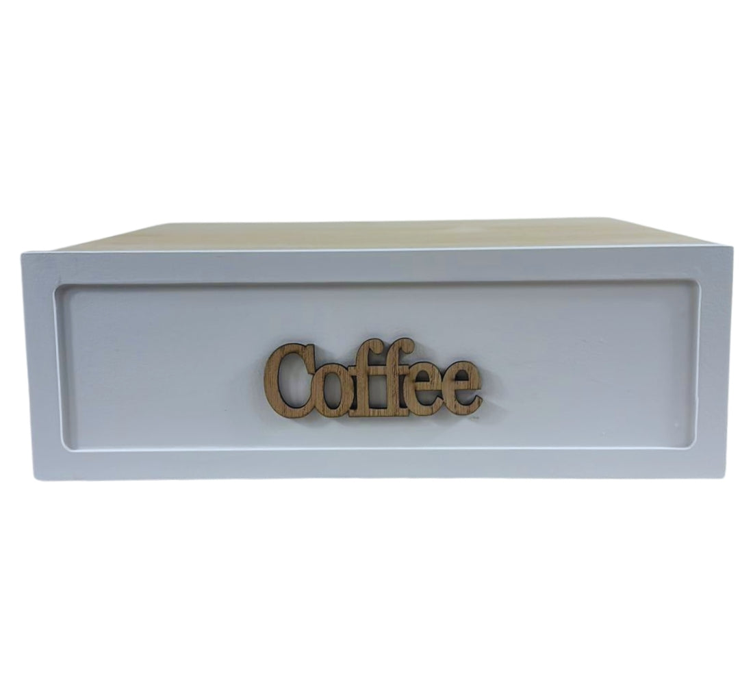 Cassetto Porta Cialde Capsule in Legno Organizer Cucina 30x30x10 cm 3 Scomparti