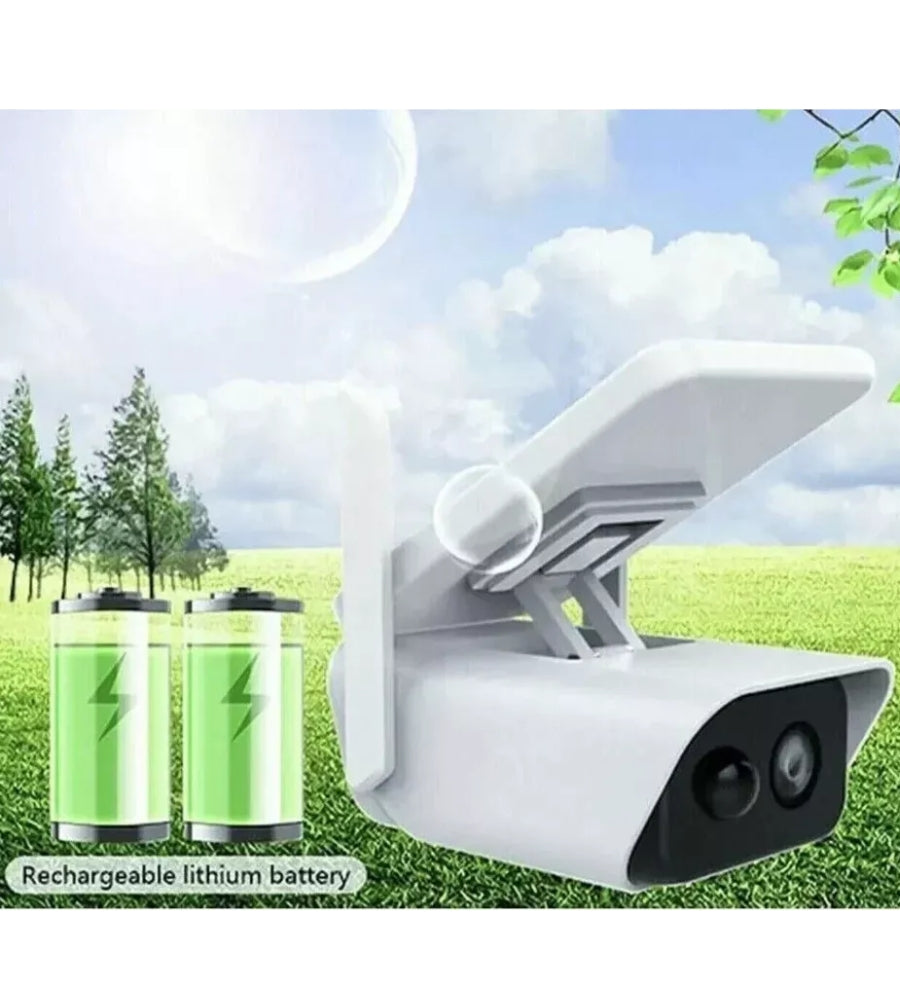 Telecamera da Esterno WIFI con Pannello Solare IP CAM ICSEE Sensore PIR IR LED