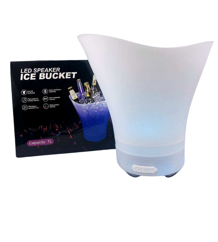 Secchiello Ghiaccio Seau Glaces Cestello 7 Litri LED RGB con Speaker Bluetooth