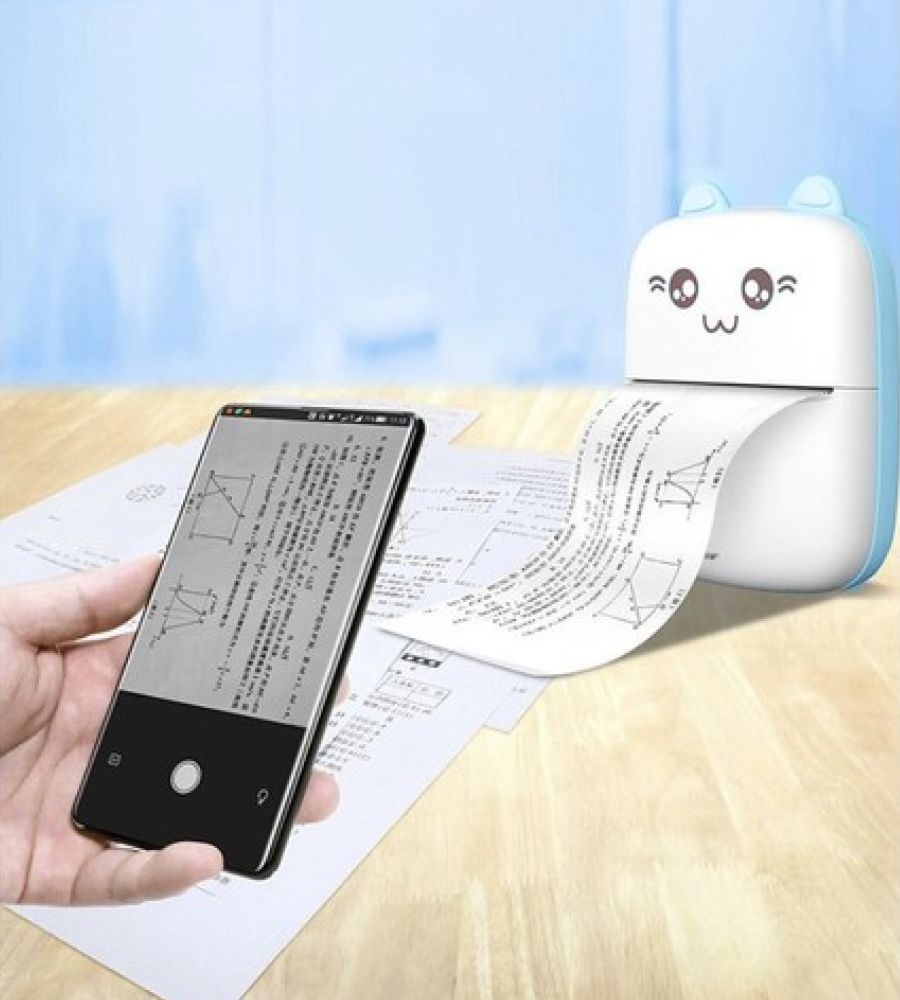Stampante Mini Fotografica Termica BT Senza Fili APP Ios Android + 11 Rotolini