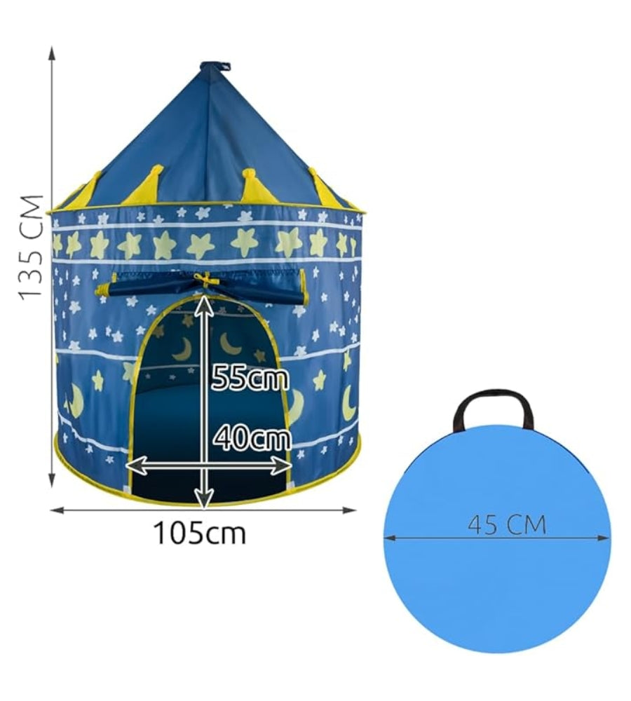 Tenda da Gioco Bambino Palazzo Blu Castello Magia Casa Giardino 135 x 105 cm