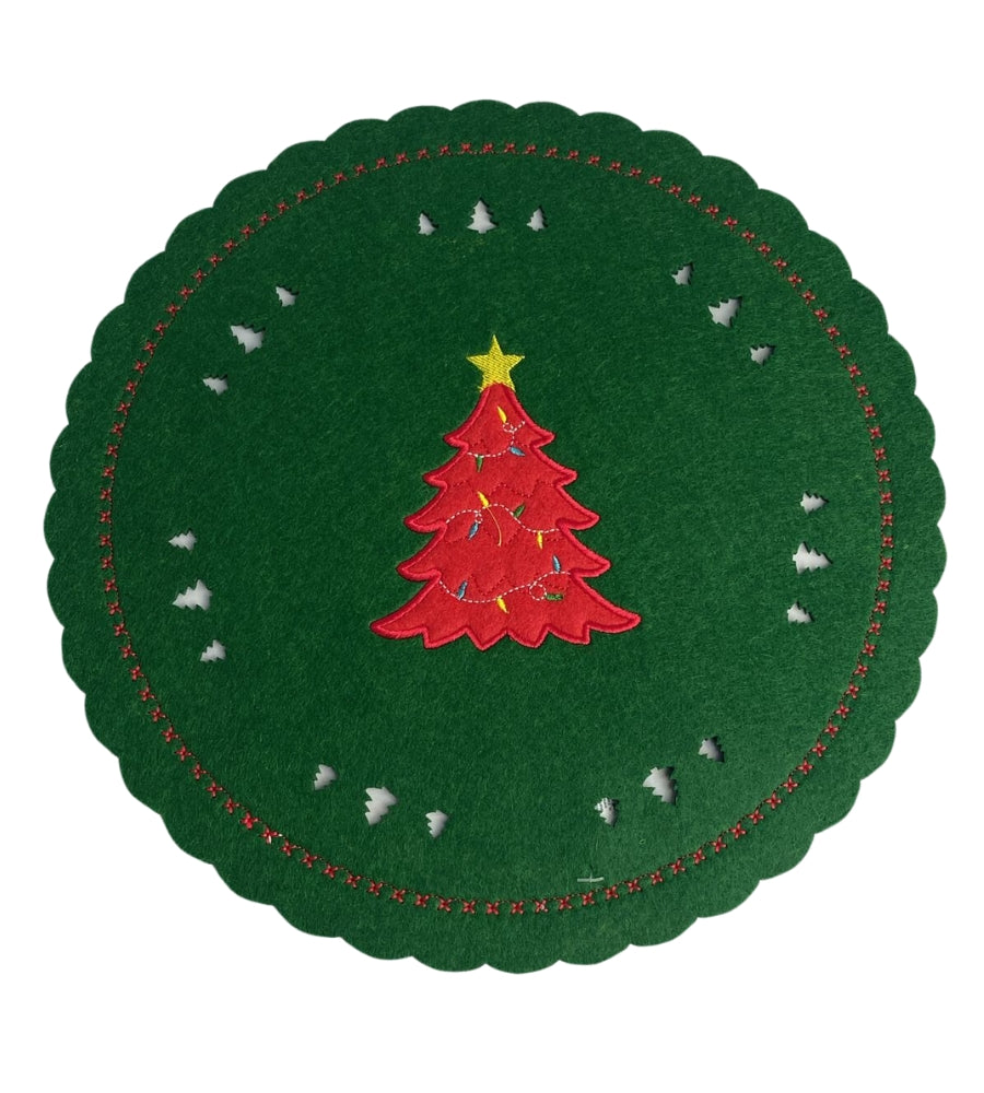 Pack 4 Sottopiatti Natalizi in Feltro Buone Feste Decorazioni Tavola 30 cm Addobbi Natale