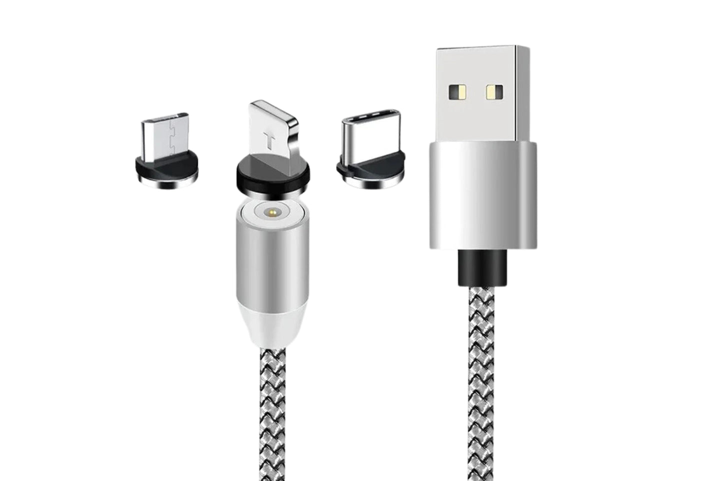 Cavo di Ricarica Smartphone Magnetico 3 in 1 Type C iPhone Micro USB Cavetto