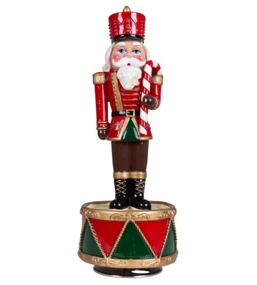 Carillon Schiaccianoci Soldatino Natale con Movimento e Melodie Natalizie 21 cm