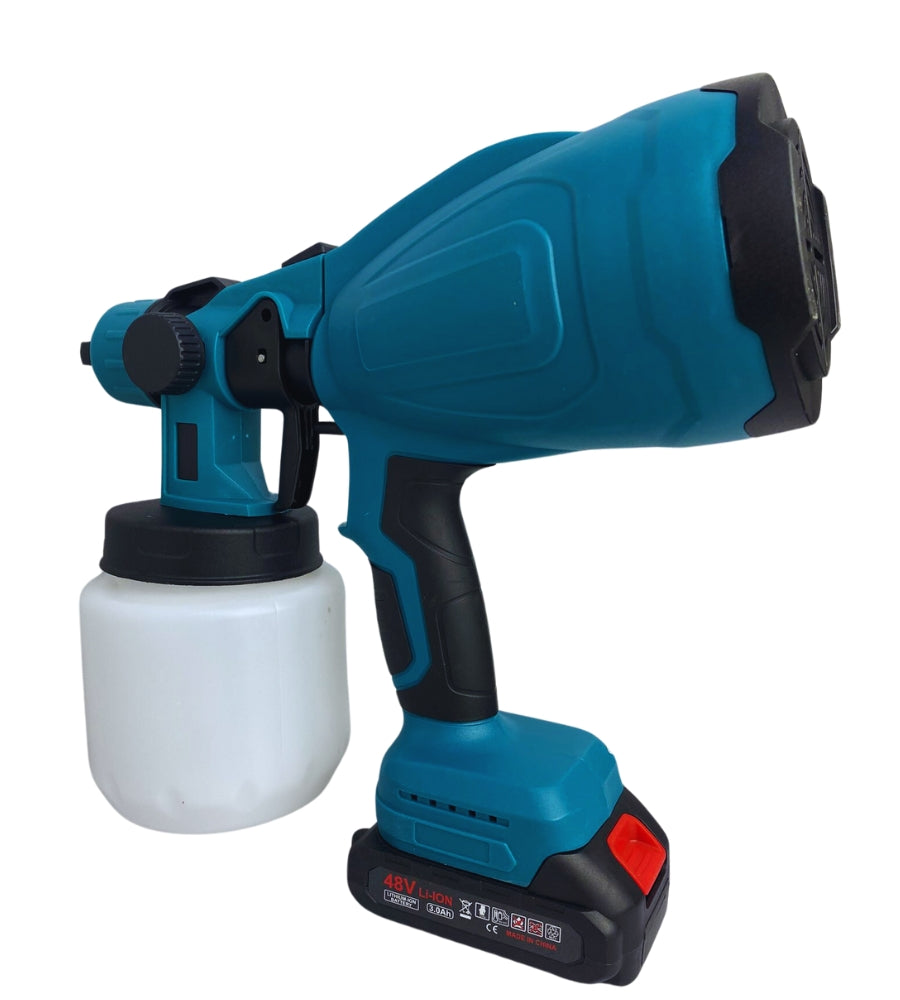 Pistola a Spruzzo Elettrica per Vernice Doppia Batteria 48V Serbatoio 800ML