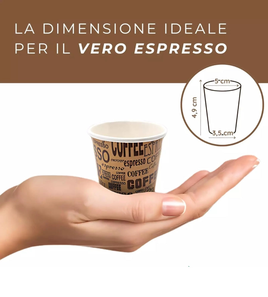 1000 pz Bicchiere di Carta per Caffe' Biodegradabili 75 ML Bicchierini Caffe'