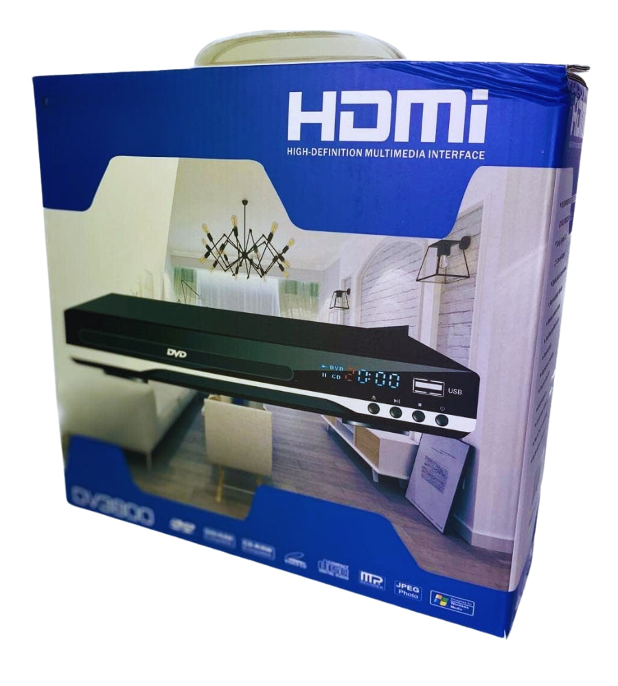 Lettore DVD HDMI USB Display Audio DVD CD MP3 Mpeg4 Telecomando Cavo HDMI