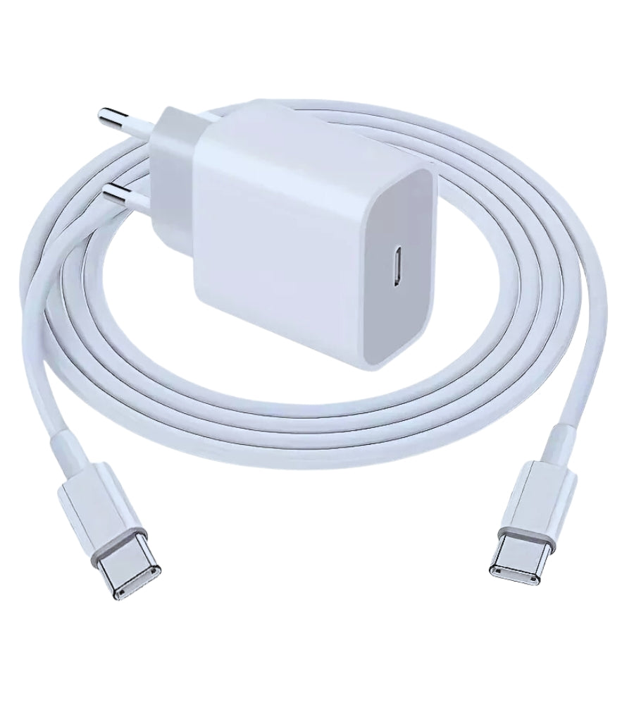 Caricabatteria 20W Caricatore + Cavo USB-C Compatibile Iphone Smartphone