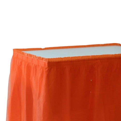 Gonna da Tavolo Tovaglia Plastificata Adesiva Decorazione Party Arancio Halloween 73 x 430 cm