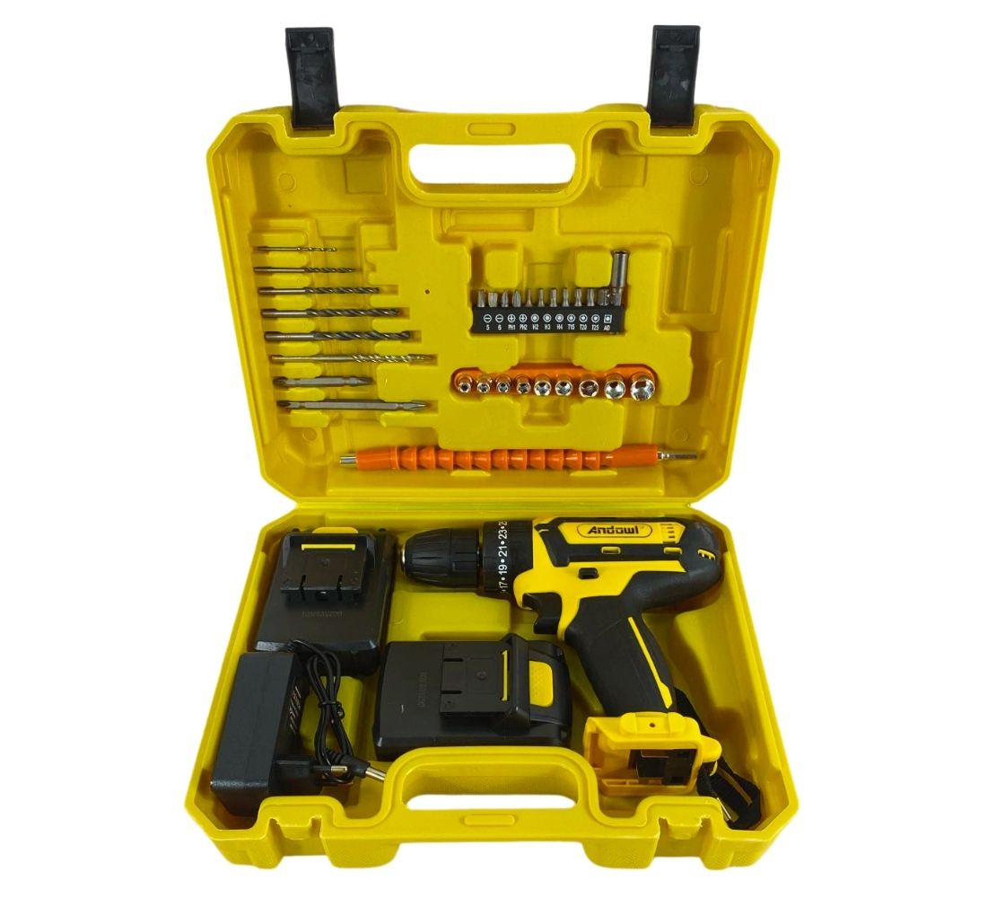 Trapano Avvitatore a Percussione Doppia Batteria 21V Perforatore 600W +Accessori