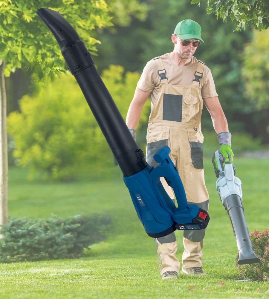 Soffiatore Batteria Potente 6 Velocita' 2 Batterie 21V Foglie Giardino Campeggio