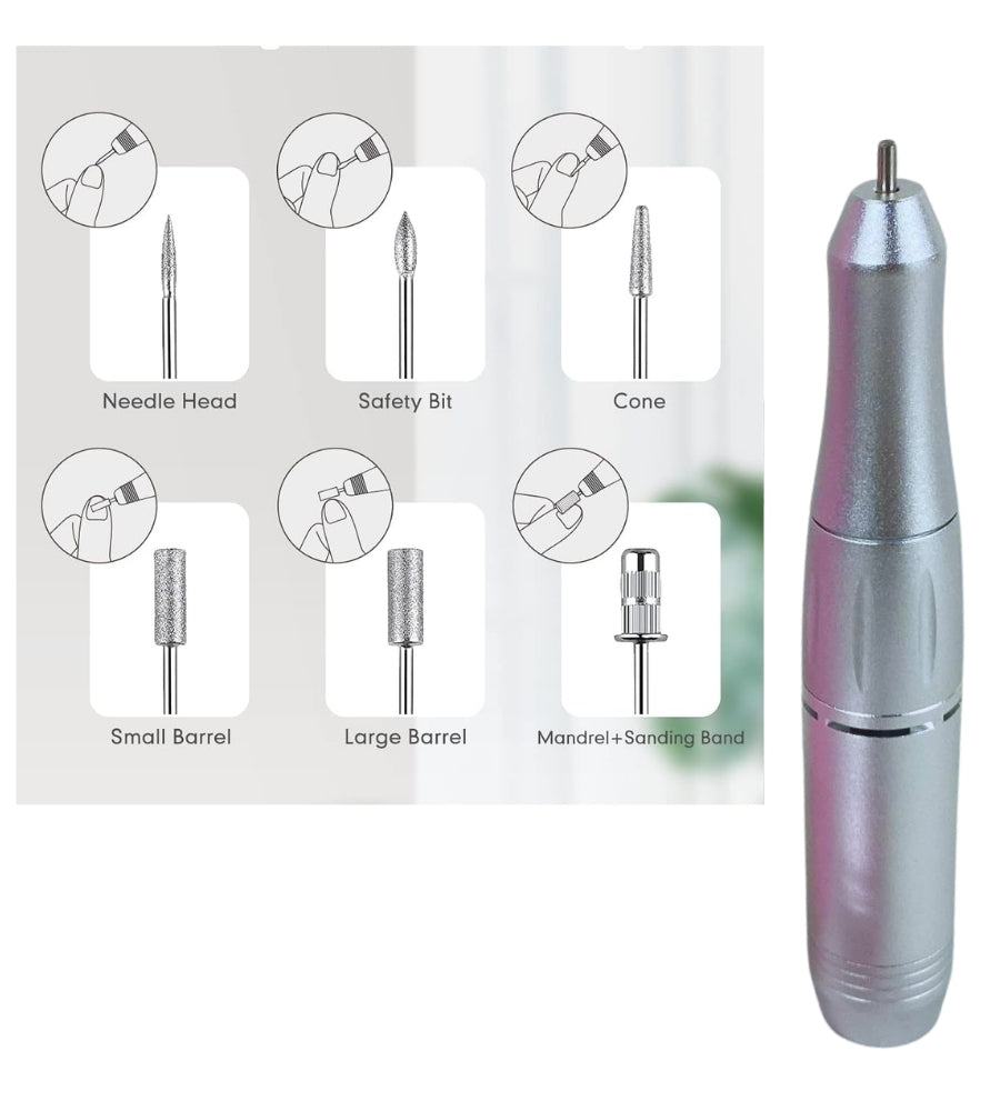 Fresa per Unghie Batteria USB Professionale 45000 RPM Lima Elettrica per Unghie