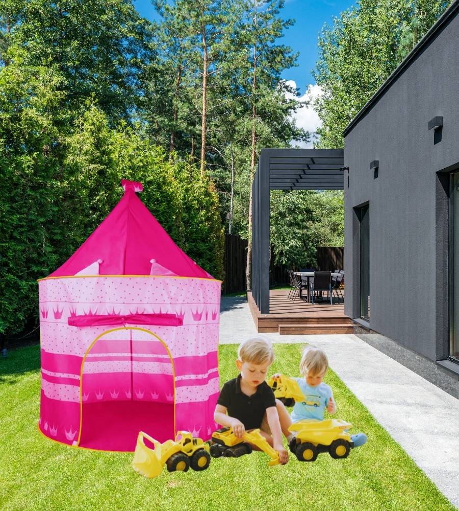 Tenda da Gioco Bambina Palazzo Principesse Rosa Casa Giardino 135 x 105 cm