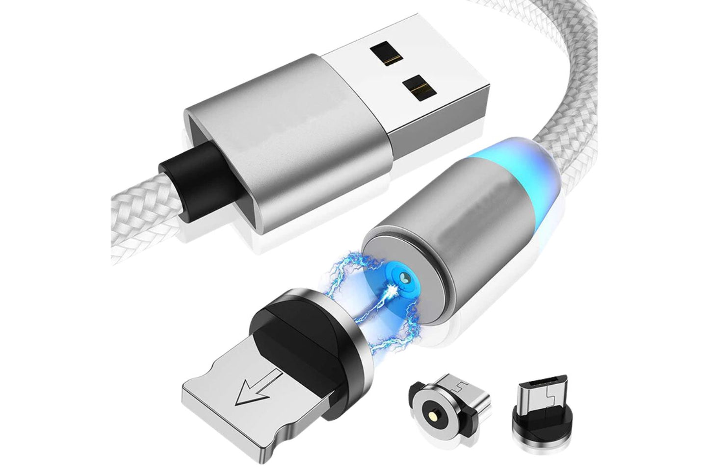 Cavo di Ricarica Smartphone Magnetico 3 in 1 Type C iPhone Micro USB Cavetto
