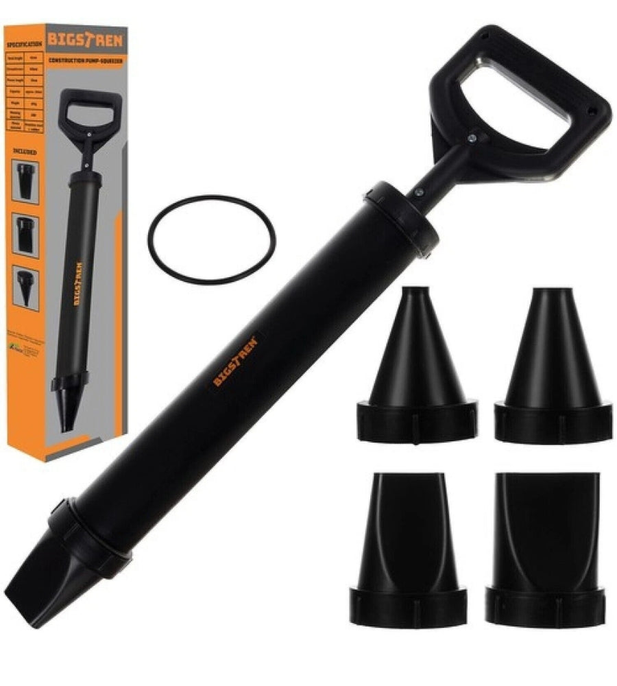 Pompa Pistola Manuale per Malta Stucco Stuccatura Calce Cemento Colla + 4 Ugelli