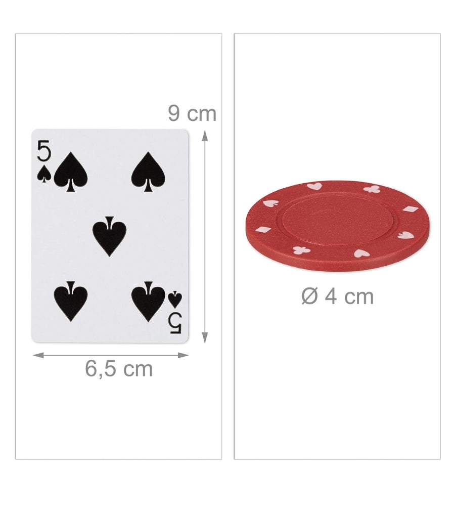 200 Fiches da Poker Tappeto Carte Dealer Gettoni Texas Holdem Black Jack