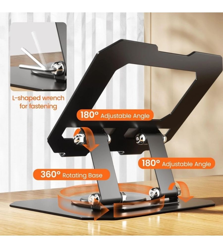 Supporto Tablet Pieghevole Girevole 360 Gradi Supporto Metallo Ipad Regolabile