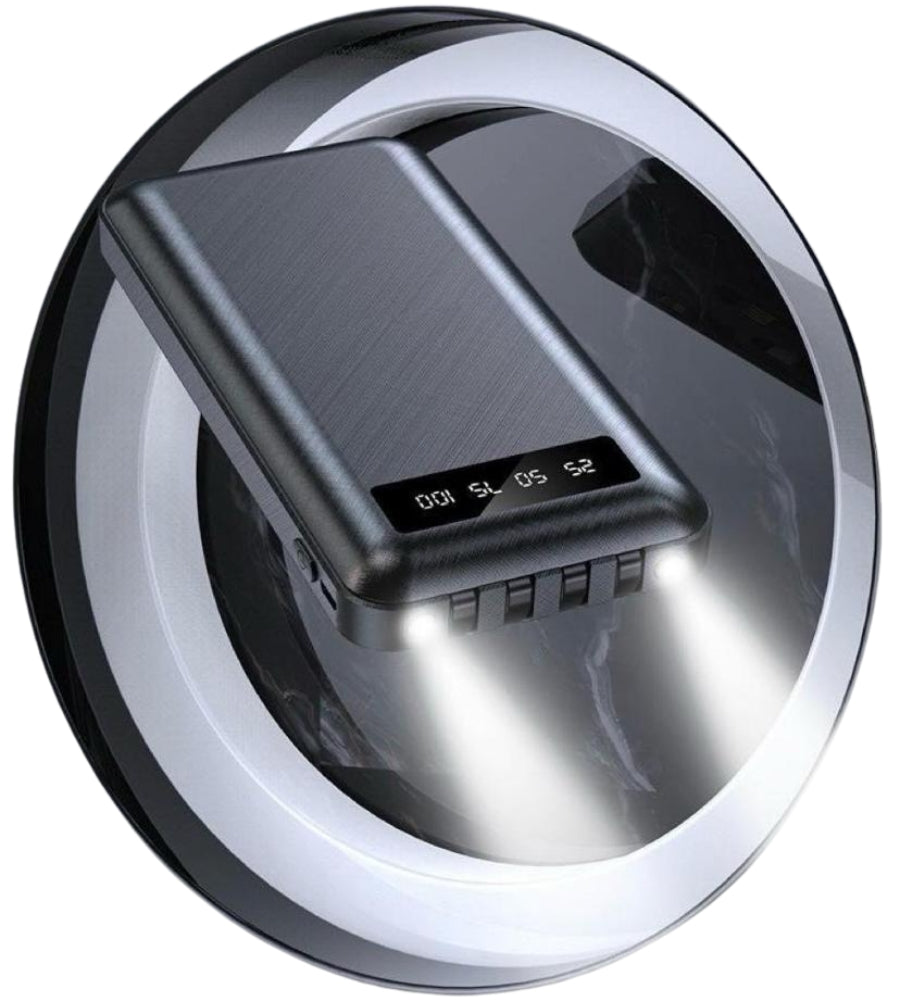 Power Bank 20000 mAh Caricabatterie Portatile Alta Velocità 4 Cavi USB Luce LED