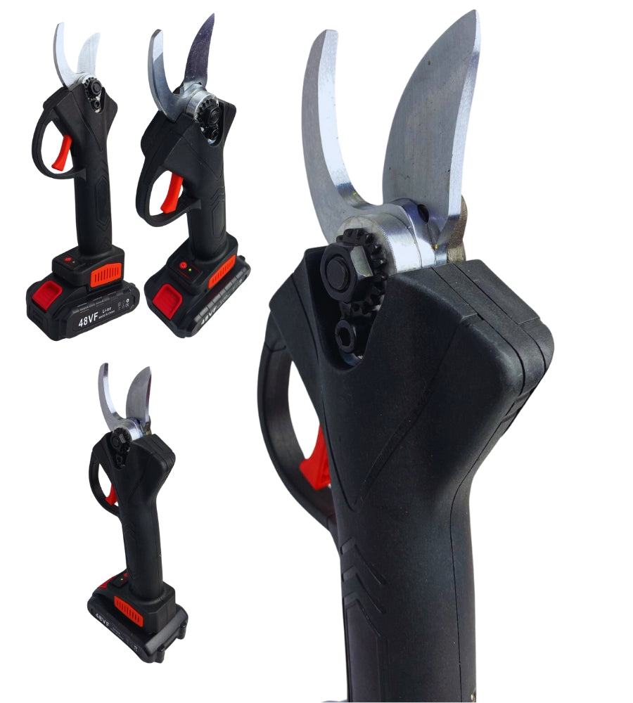 Forbice da Potatura Doppia Batteria 48V Cesoia Elettrica da Potatura Taglio 30mm