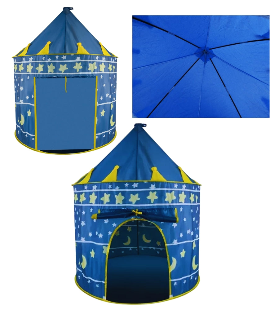 Tenda da Gioco Bambino Palazzo Blu Castello Magia Casa Giardino 135 x 105 cm