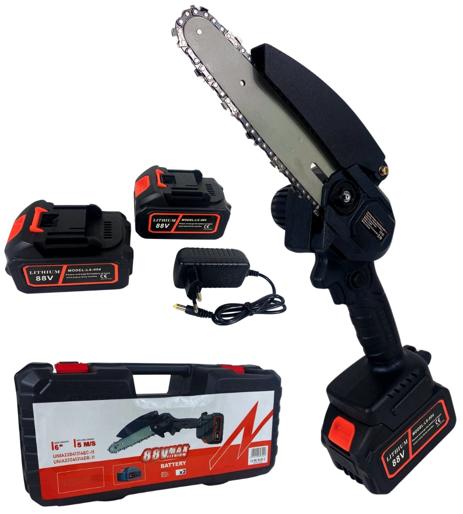 Mini Sega Elettrica Lama da 6" Pollici Motosega 400W 2 Batterie Potatura