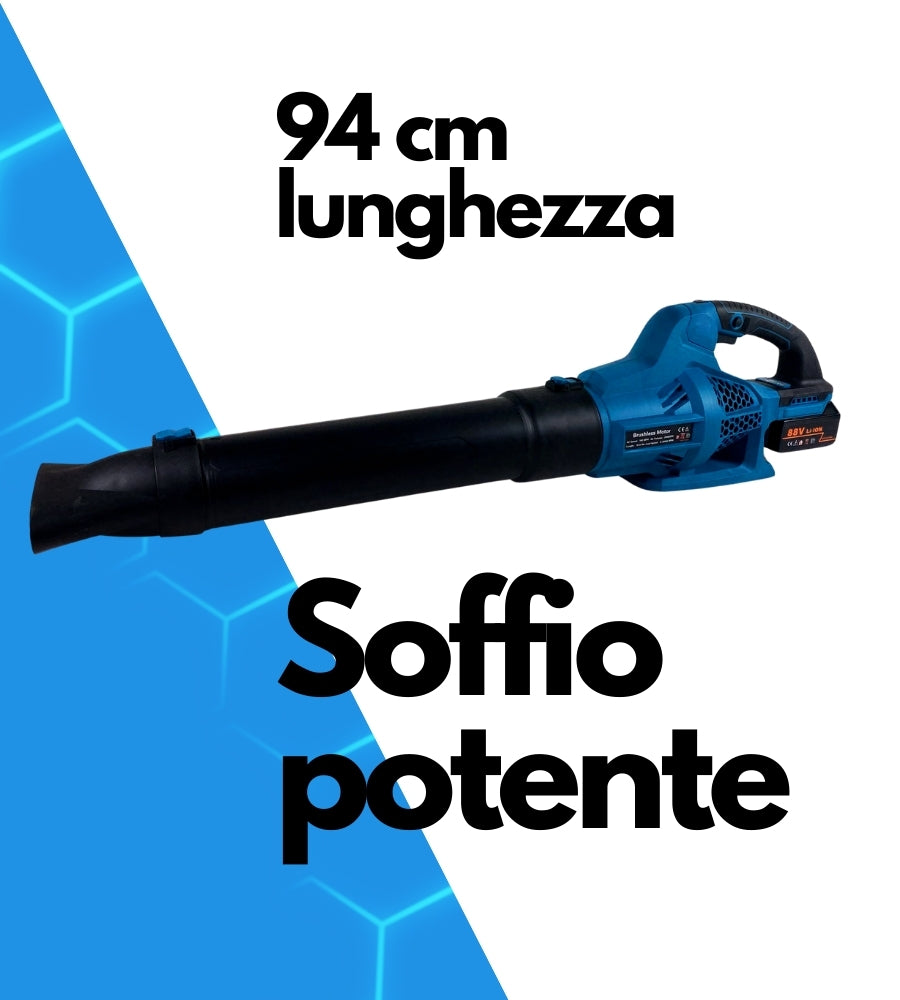 Soffiatore a Batteria Potente 6 Velocita' 2 Batterie Foglie Giardino Campeggio