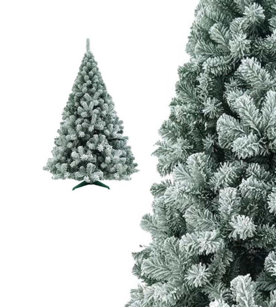 Albero di Natale 60 cm Verde Innevato Artificiale 90 Punte Ø 20 cm Snow